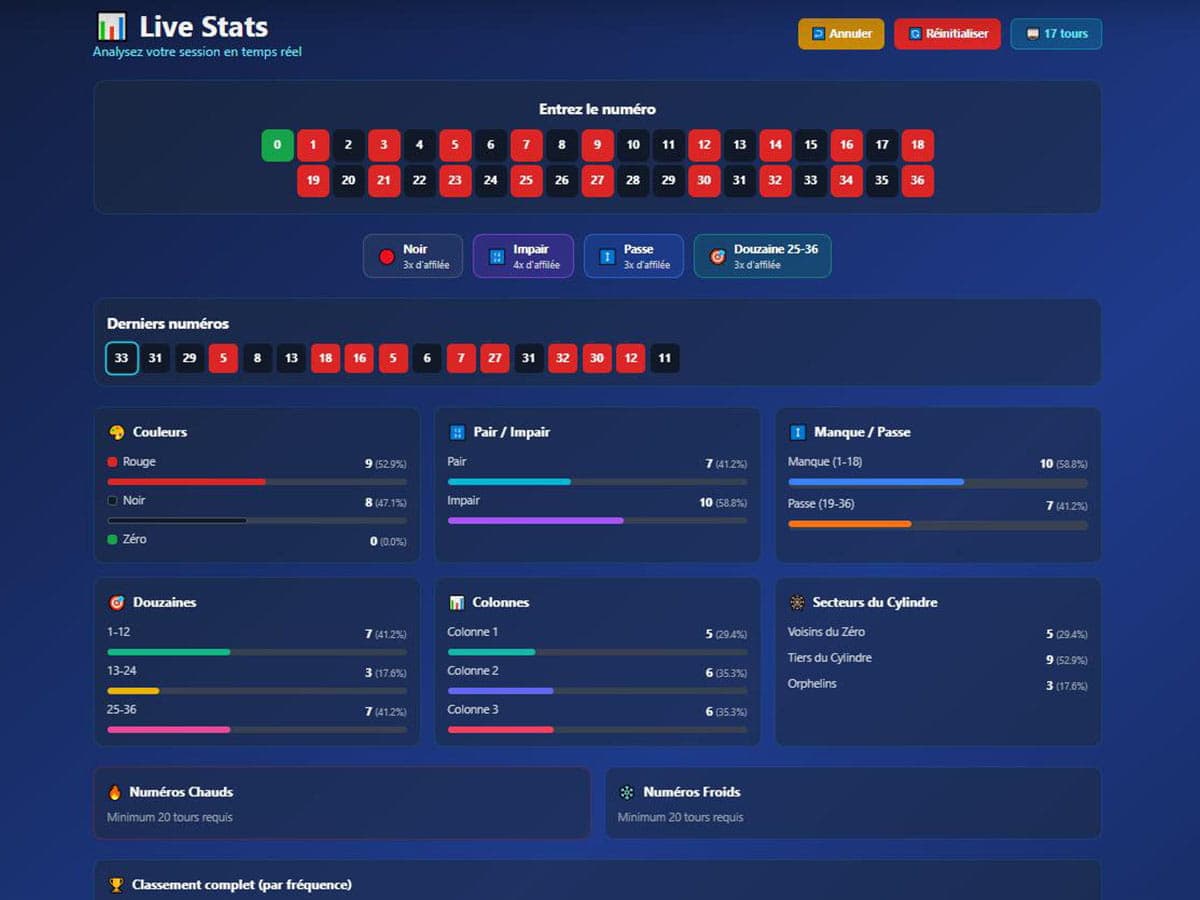 Herramienta Live Stats Easy Roulette